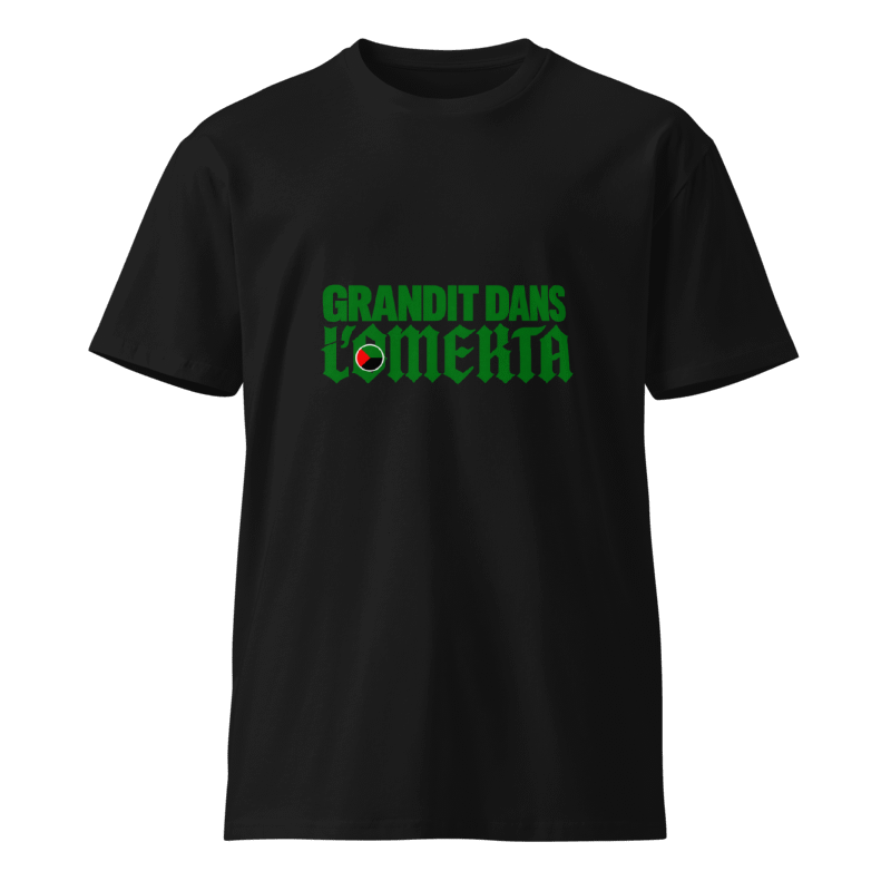 T-shirt noir Grandit dans l'Omerta Martinique – vue de face