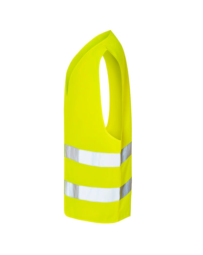 Gilet haute visibilité jaune personnalisé – vue de côté