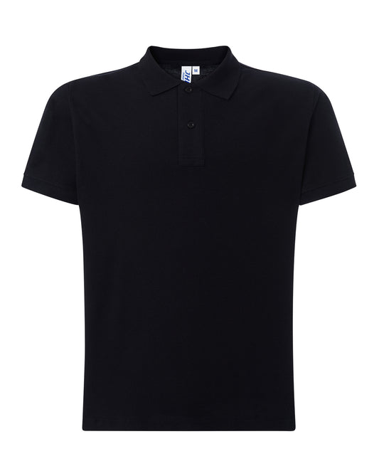 Polo premium noir personnalisé – vue de face