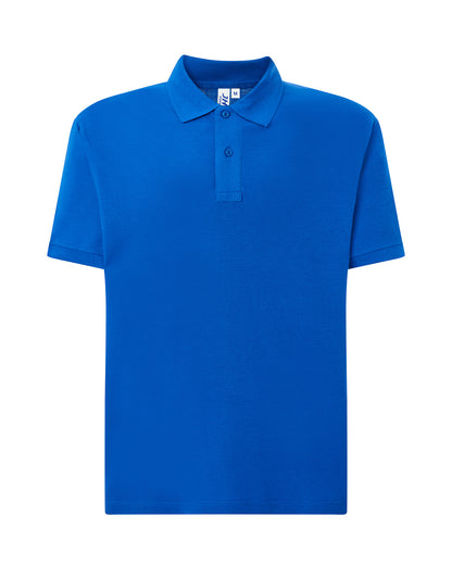 Polo premium bleu roi personnalisé – vue de face