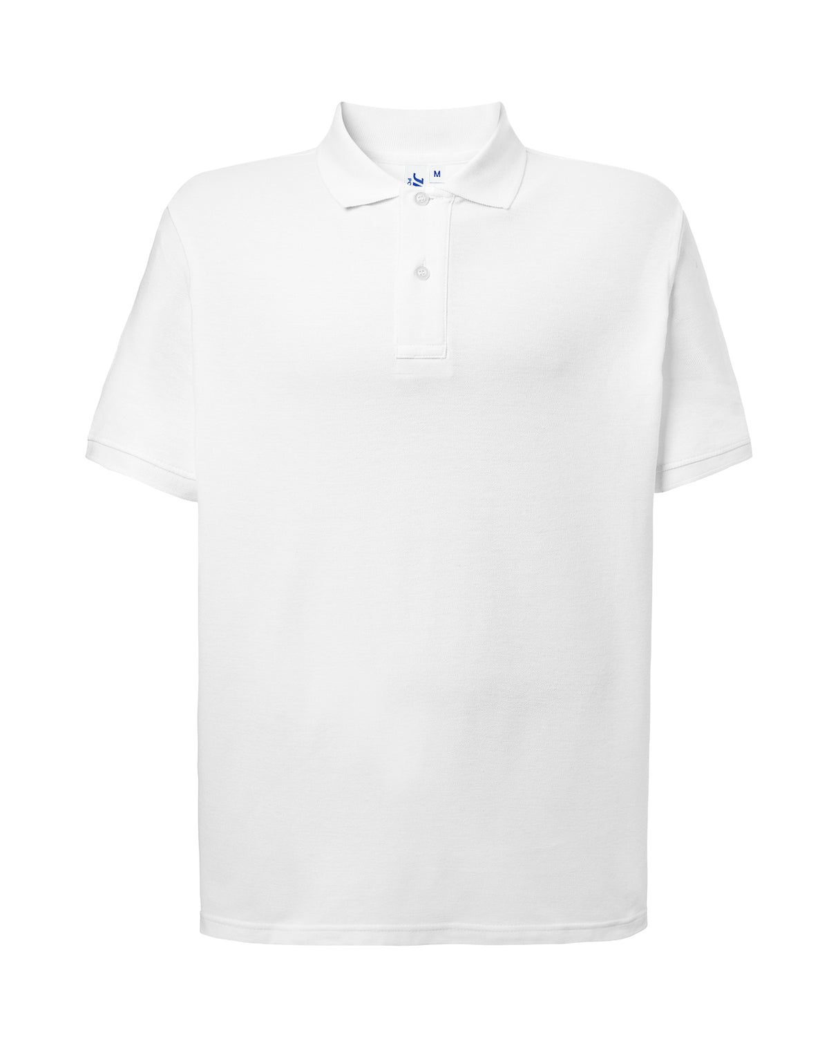 Polo premium blanc personnalisé – vue de face
